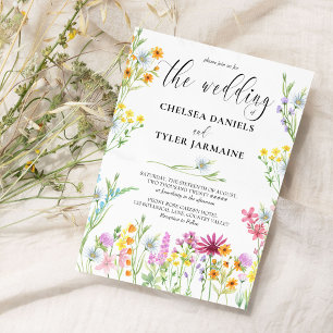 Wildflower Wedding Pretty Floral Wild Flower Invitation