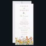 Wildflower Wedding Program<br><div class="desc">These beautiful wildflower wedding programs feature a flower meadow in shades of pink,  purple,  orange,  and yellow. Easily customise the wording with the online editor.</div>