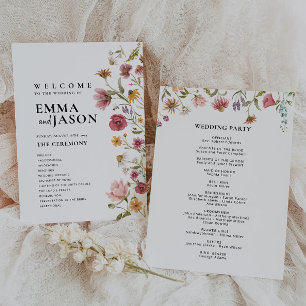 Wildflower Wedding Program  Invitation
