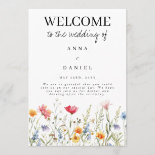 Wildflower Wedding Program Programme