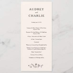 Wildflower Wedding Program Programme