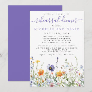 Wildflower Wedding Rehearsal Dinner Invitation
