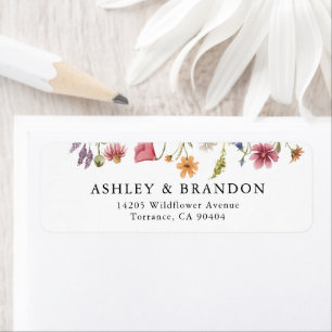 Wildflower Wedding Return Address Labels