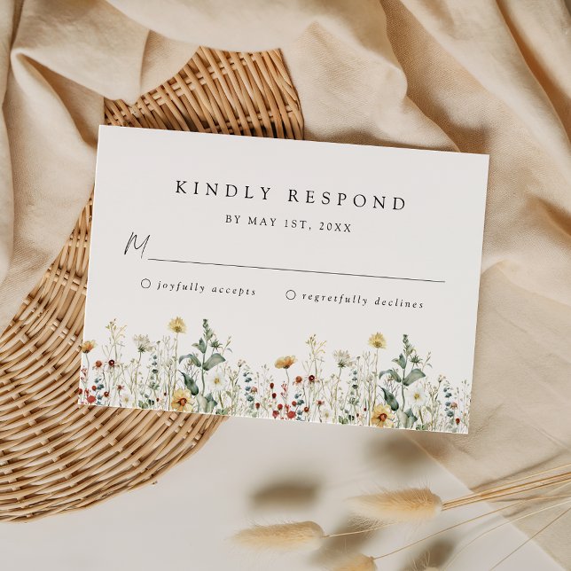 Wildflower Wedding RSVP Card (Creator Uploaded)