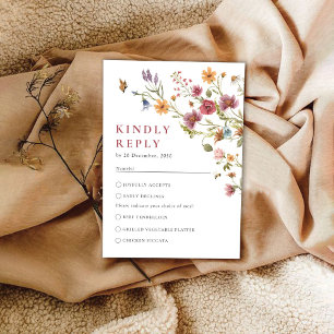 Wildflower Wedding RSVP Card