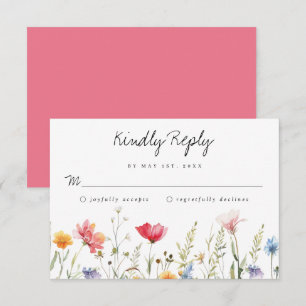 Wildflower Wedding RSVP Card