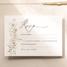 Wildflower Wedding RSVP Card Template