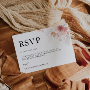 Wildflower  Wedding RSVP Card Template