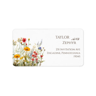 Wildflower  Wedding RSVP Return Address  Label