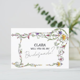 Wildflower Wedding Rustic Country Bridesmade Invitation