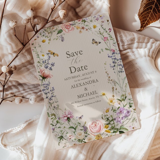 Wildflower Wedding Rustic Country Save The Date (Creator Uploaded)