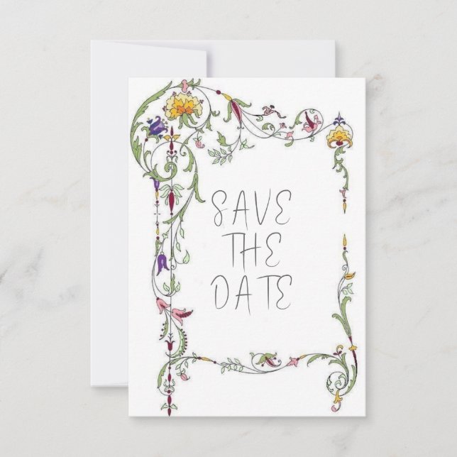 Wildflower Wedding Rustic Country Wild Flowers Wed Save The Date (Front)