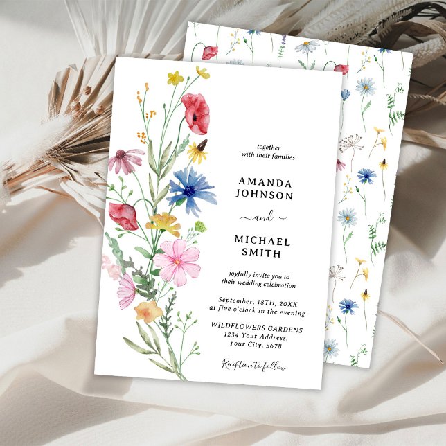 Wildflower Wedding Rustic Floral Invitation (Creator Uploaded)