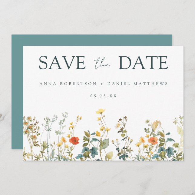 Wildflower Wedding Save The Date (Front/Back)