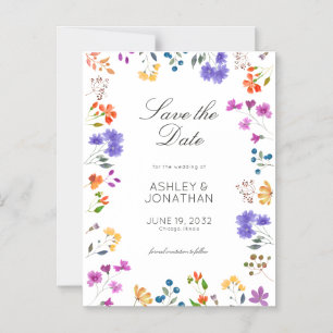 Wildflower Wedding Save the Date Magnet