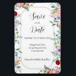 Wildflower Wedding Save the Date Magnet<br><div class="desc">Make a lasting impression with the Abigail Wildflower Wedding Collection Save the Date Magnet, a practical and beautiful way to announce your wedding day. Featuring vibrant wildflower illustrations from the Abigail Wedding Collection, this magnet is a delightful keepsake that guests can display on their fridge as a constant reminder of...</div>