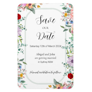 Wildflower Wedding Save the Date Magnet