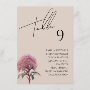 Wildflower Wedding Seating Chart Card