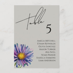 Wildflower Wedding Seating Chart Card
