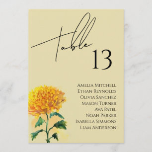 Wildflower Wedding Seating Chart Card