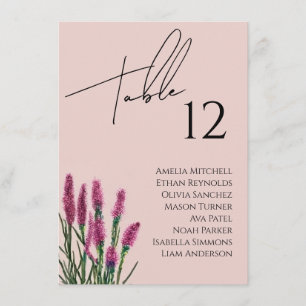 Wildflower Wedding Seating Chart Card