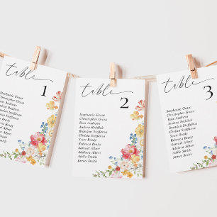 Wildflower Wedding Seating Chart Sign Cards