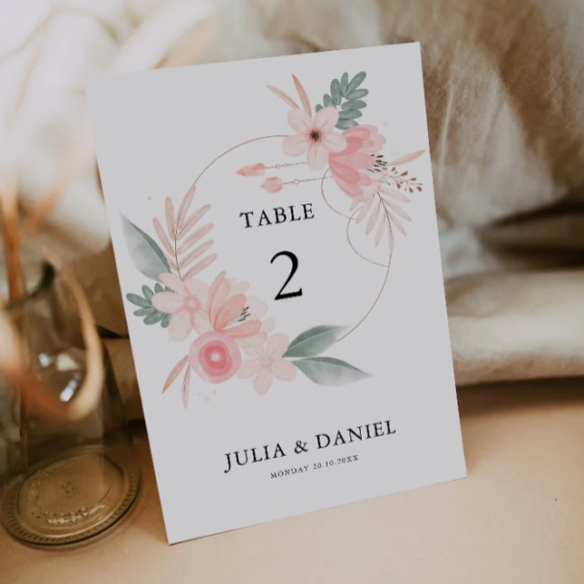 Wildflower Wedding Table Cards Template (Wildflower Wedding Table Cards Template)