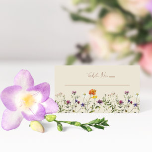Wildflower Wedding Table Number Place Card