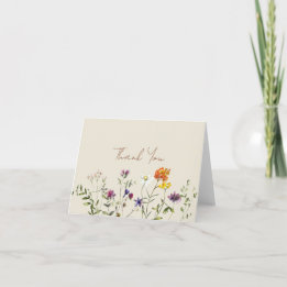 Wildflower Wedding  Thank You Card