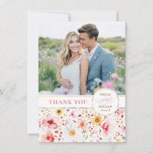 Wildflower Wedding Two Sided Thank You Photo