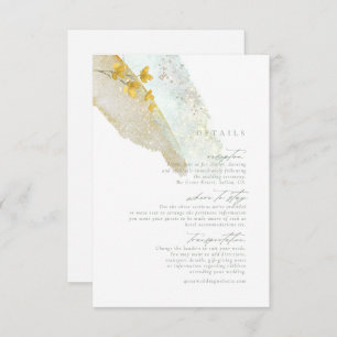 Wildflower Wedding Watercolor Details Gold ID954 Enclosure Card