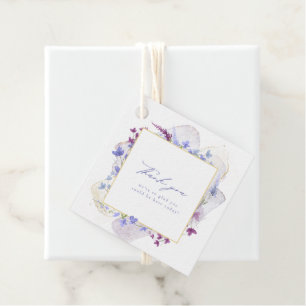 Wildflower Wedding Watercolor Frame Peri ID954 Favour Tags