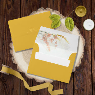 Wildflower Wedding Watercolor Gold ID954 Envelope