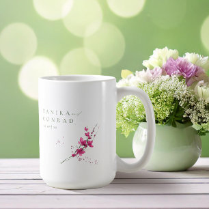 Wildflower Wedding Watercolor Names Fuchsia ID954  Coffee Mug