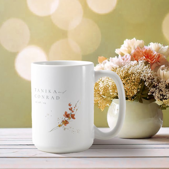 Wildflower Wedding Watercolor Names Gold ID954 Coffee Mug (Creator Uploaded)
