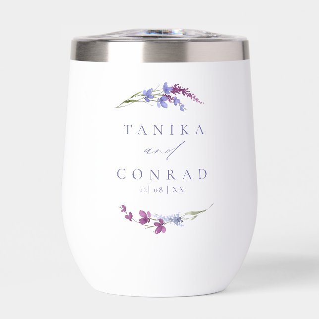 Wildflower Wedding Watercolor Names Peri ID954 (Front)