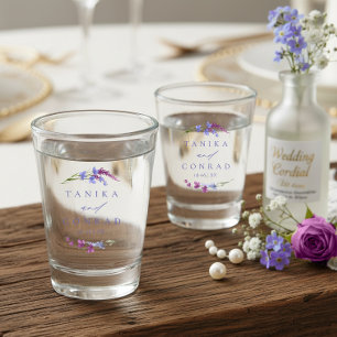 Wildflower Wedding Watercolor Names Peri ID954 Shot Glass