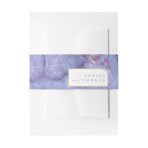 Wildflower Wedding Watercolor Texture Peri ID954 Invitation Belly Band