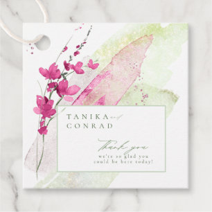 Wildflower Wedding Watercolor Thank You Fsia ID954 Favour Tags