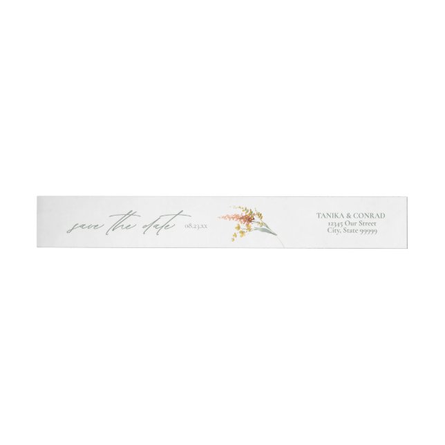 Wildflower Wedding Watercolor White ID954 Wrap Around Label (Individual)