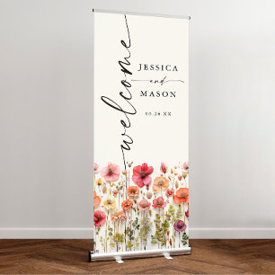Wildflower Wedding Welcome Retractable Banner