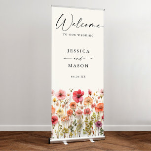 Wildflower Wedding Welcome Retractable Banner