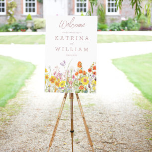 Wildflower Wedding Welcome Sign