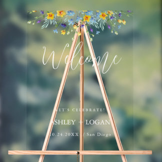 Wildflower Wedding Welcome sign