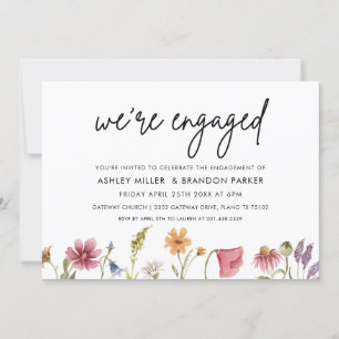 Wildflower We're Engaged Engagement Party Invitation