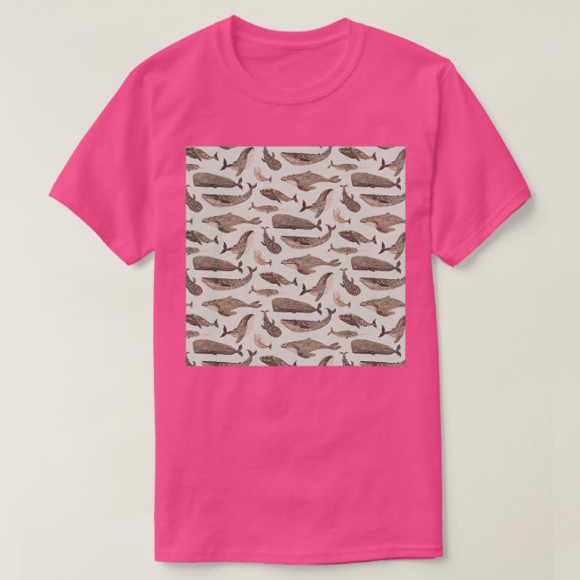 Wildflower Whales T-Shirt (Design Front)