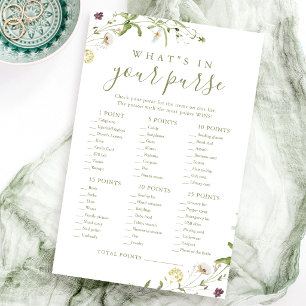 Wildflower what's in your purse bridal shower game