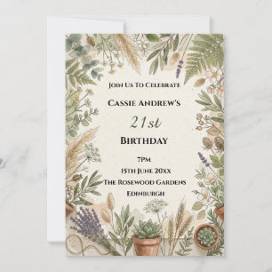 Wildflower Wheat Field Birthday Invite