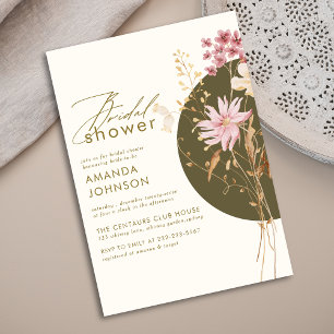 Wildflower Whimsical Boho Elegant Bridal Shower Invitation