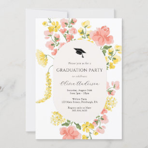 Wildflower Whimsical Floral Graduation Party Invitation